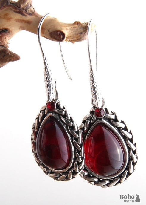 Boho Earrings, RH Dangle Earrings, Black Silver